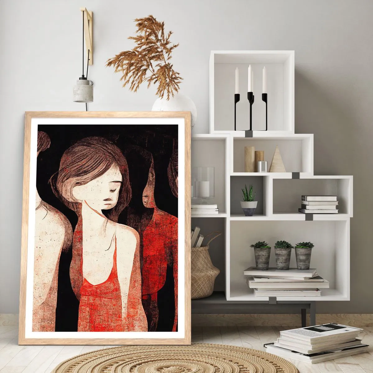 Affisch i ram av ljusek - Madonnor av mörker - 40x50 cm