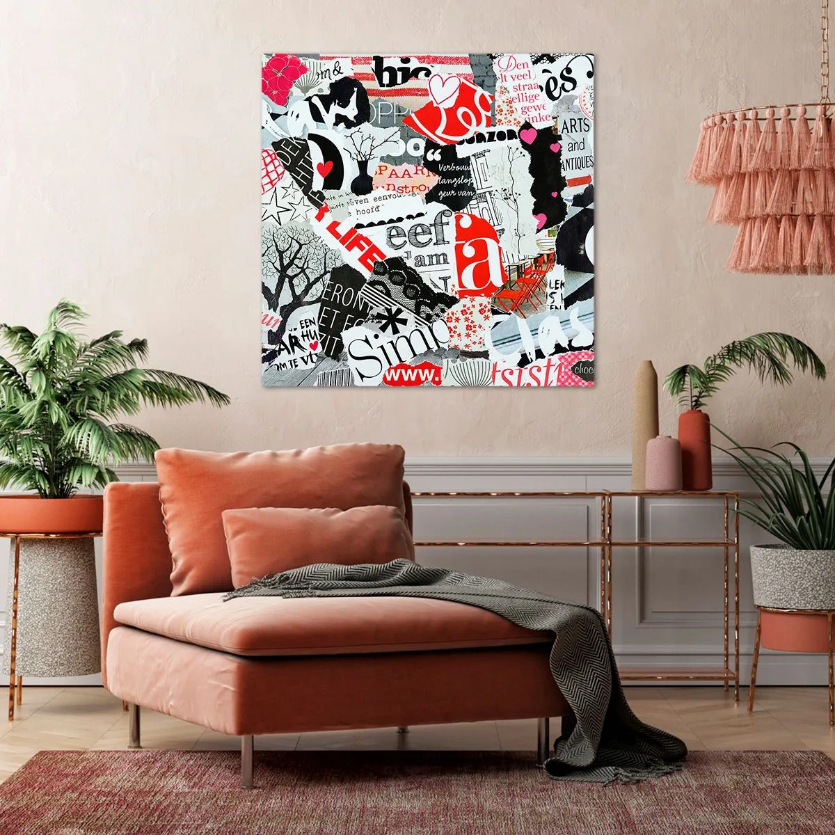 Canvastavla - Bild på duk - Hipster collage - 40x40 cm