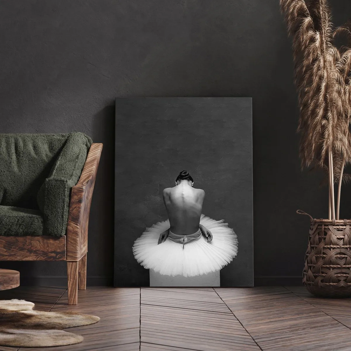 Canvastavla - Bild på duk - Hon blommar ut - 65x120 cm