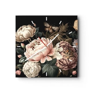 Väggklocka - Klocka på glas - I barockstil - 40x40 cm