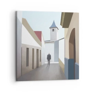 Canvastavla - Bild på duk - Solig promenad - 70x70 cm