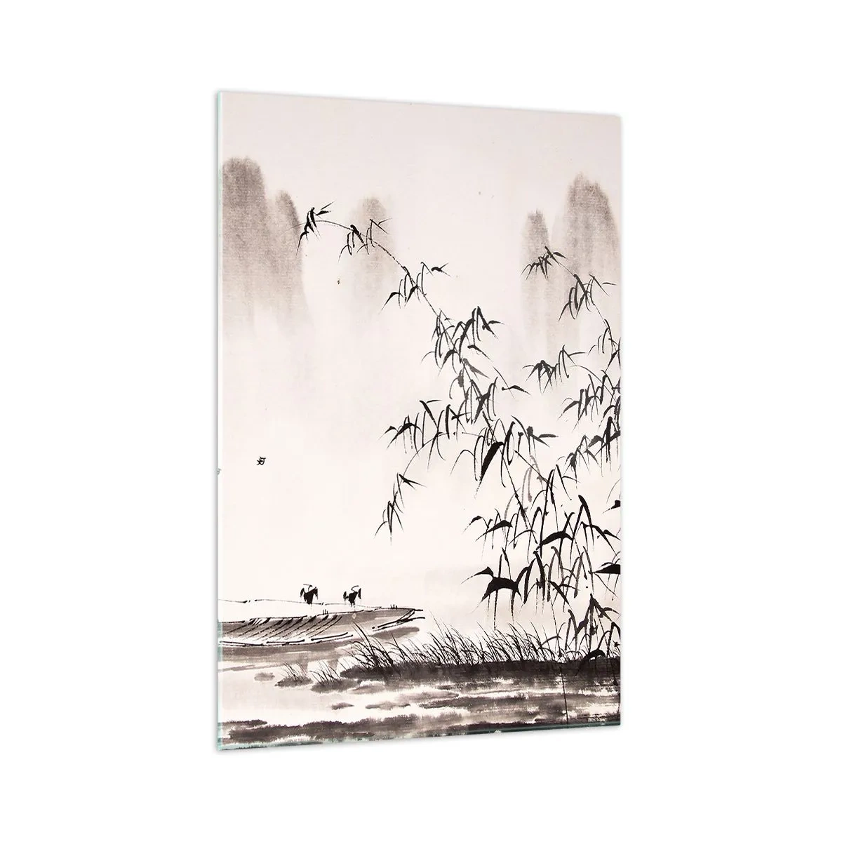 Glastavla - Bild på glas - Risfältens tystnad - 70x100 cm