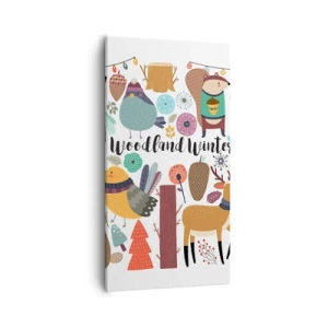 Canvastavla - Bild på duk - Sagojul i skogen - 55x100 cm