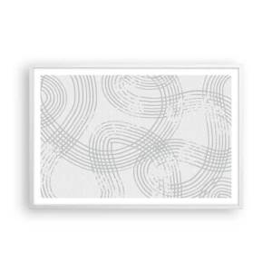 Affisch i vit ram - Det finns ingen rak väg - 91x61 cm