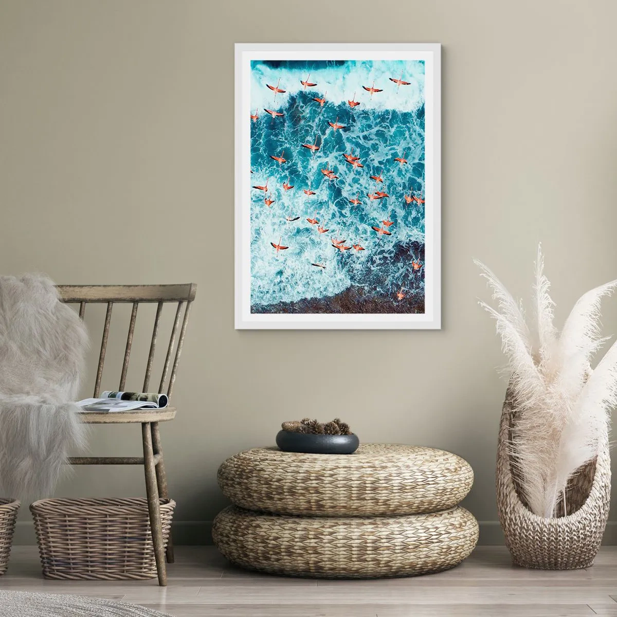 Affisch i vit ram - Kustparad - 70x100 cm