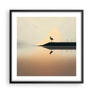 Affisch i svart ram - Herre på sjön - 50x50 cm