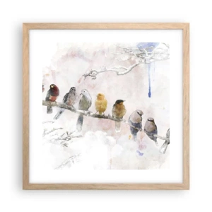 Affisch i ram av ljusek - Bevingat möte - 40x40 cm