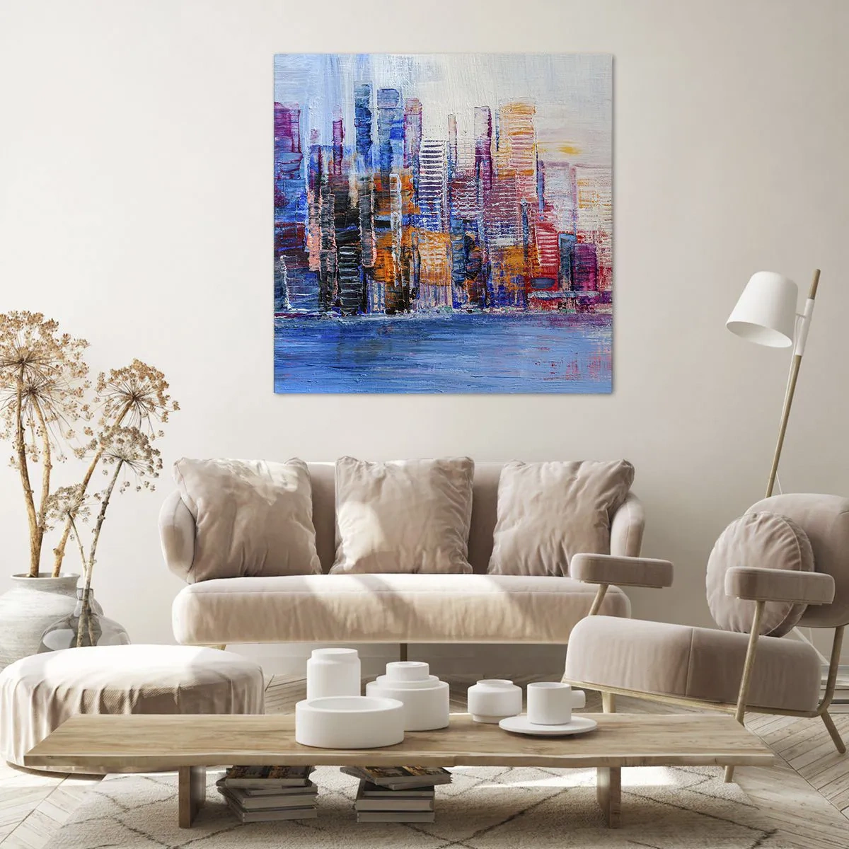 Canvastavla - Bild på duk - En glädjefylld metropol - 70x70 cm