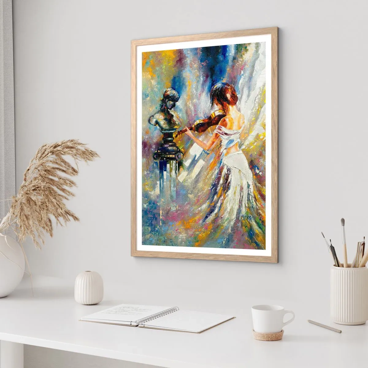 Affisch i ram av ljusek - Leva upp med känslan - 30x40 cm