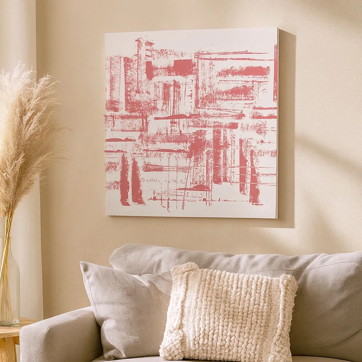 Canvastavla - Bild på duk - Röd stad - 30x30 cm