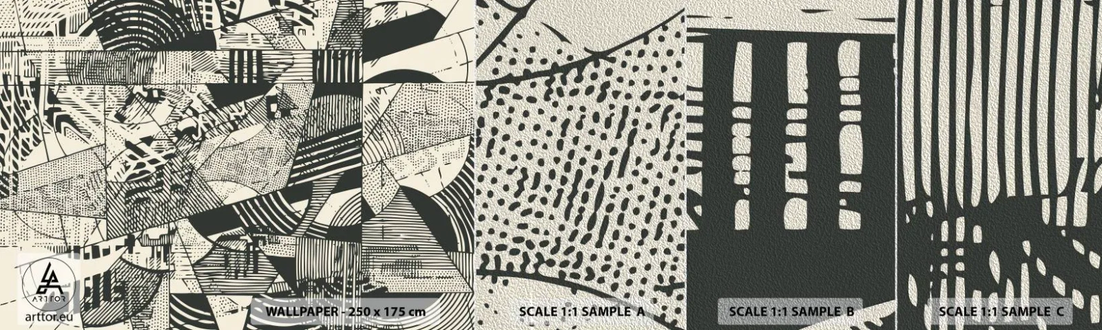 Provbit av fototapet Premium Sand - Nutidens dynamik - Abstraktion, Årgång, Grafik - 100x30 cm