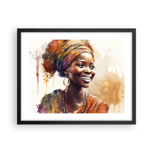 Affisch i svart ram - Afrikansk drottning - 50x40 cm