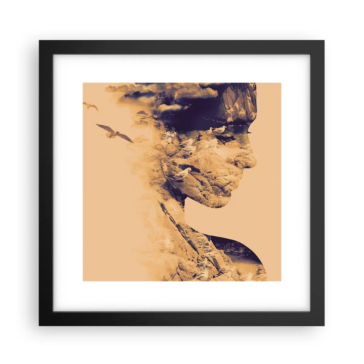 Affisch i svart ram - Skön av naturen - 30x30 cm