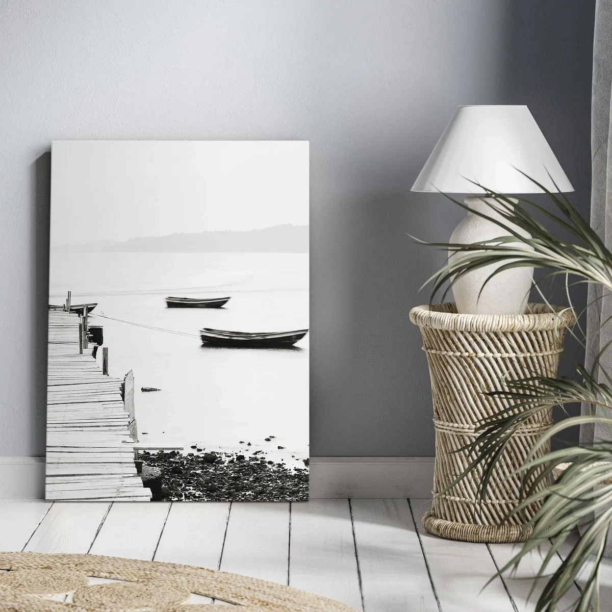 Canvastavla - Bild på duk - Vid tyst och rent vatten - 55x100 cm