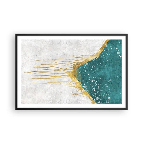 Affisch i svart ram - Gyllene tidvatten - 91x61 cm