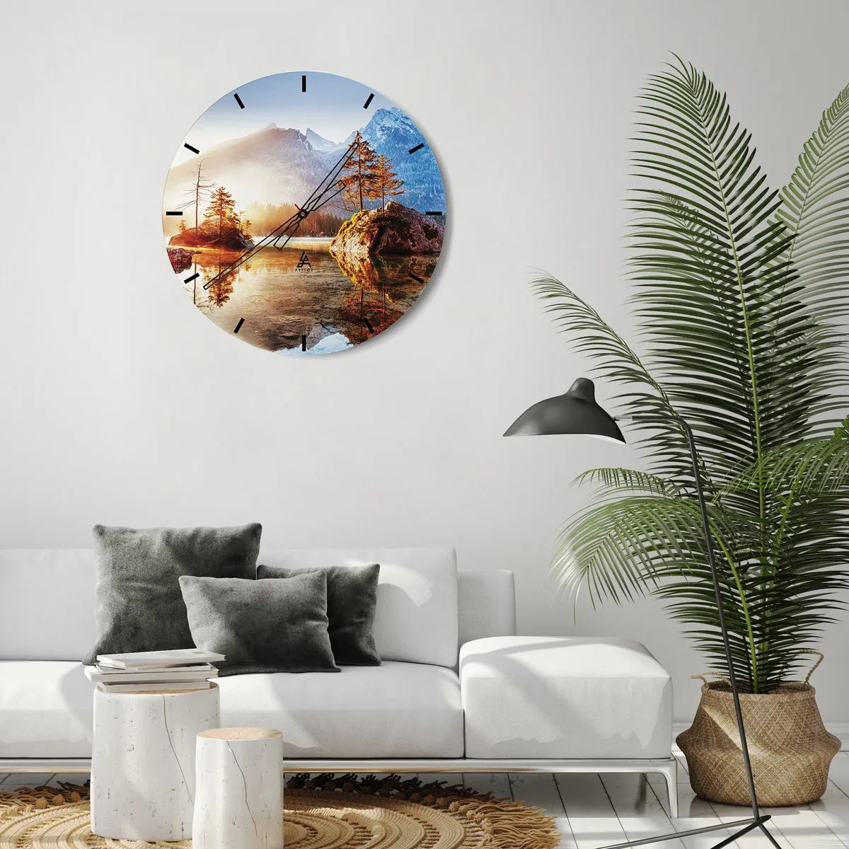 Väggklocka - Klocka på glas - Naturen i ett nytt ljus - 40x40 cm