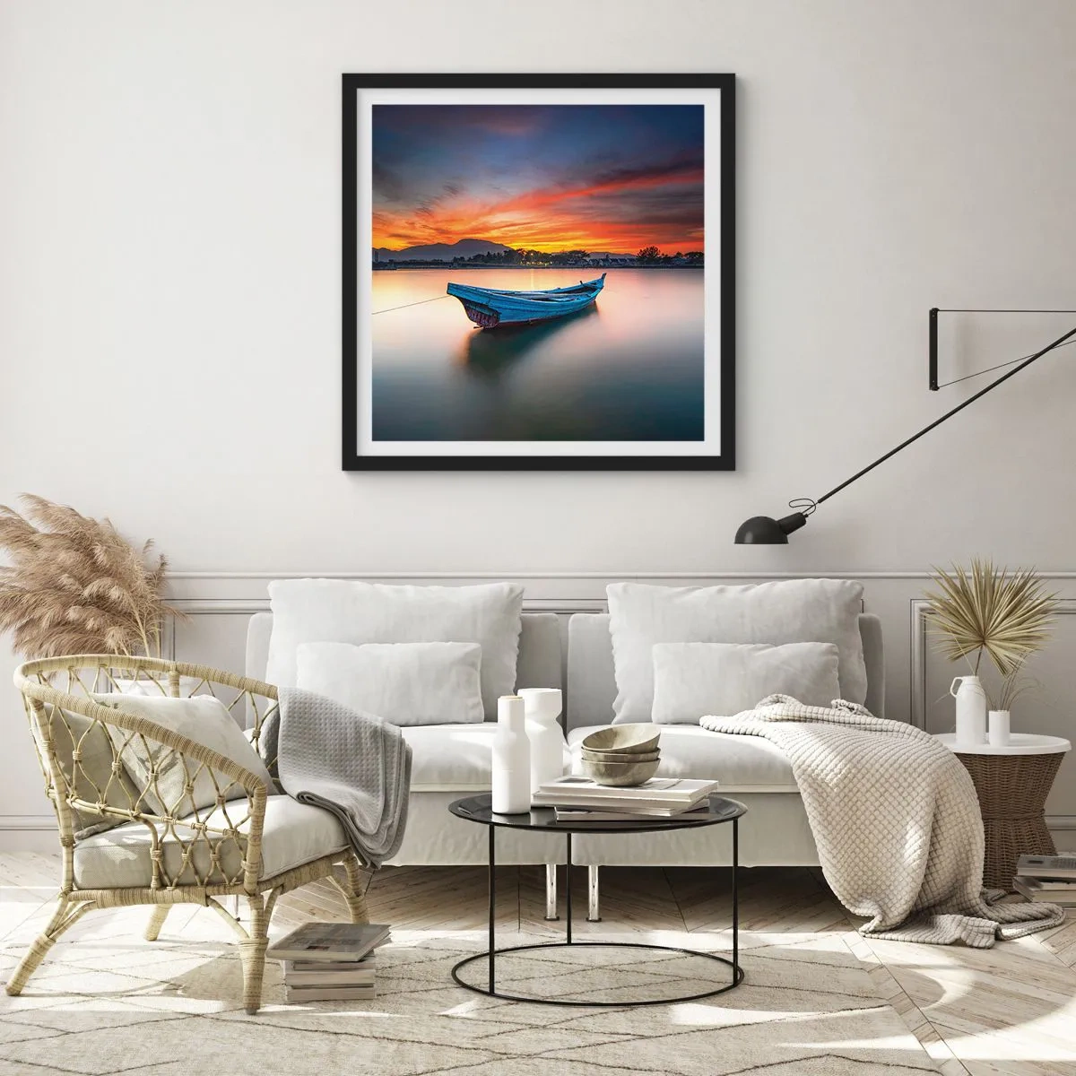 Affisch i svart ram - Det kommer en god natt - 30x30 cm