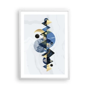 Affisch i vit ram - Geometriskt landskap - 50x70 cm