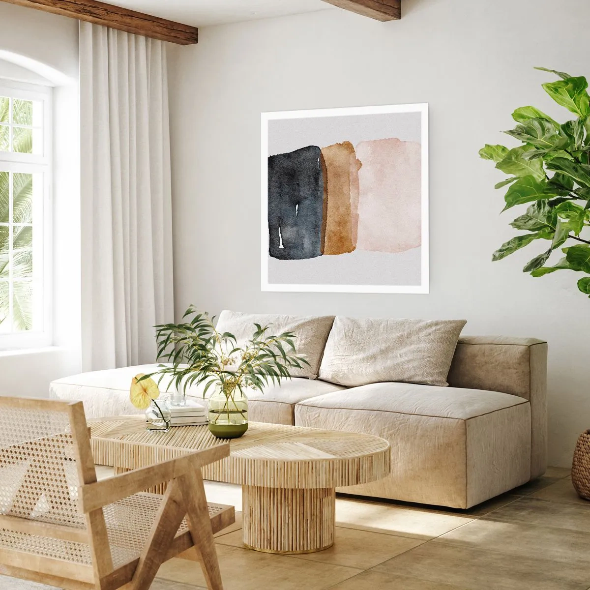 Affisch - Komposition av jordens färger - 40x40 cm