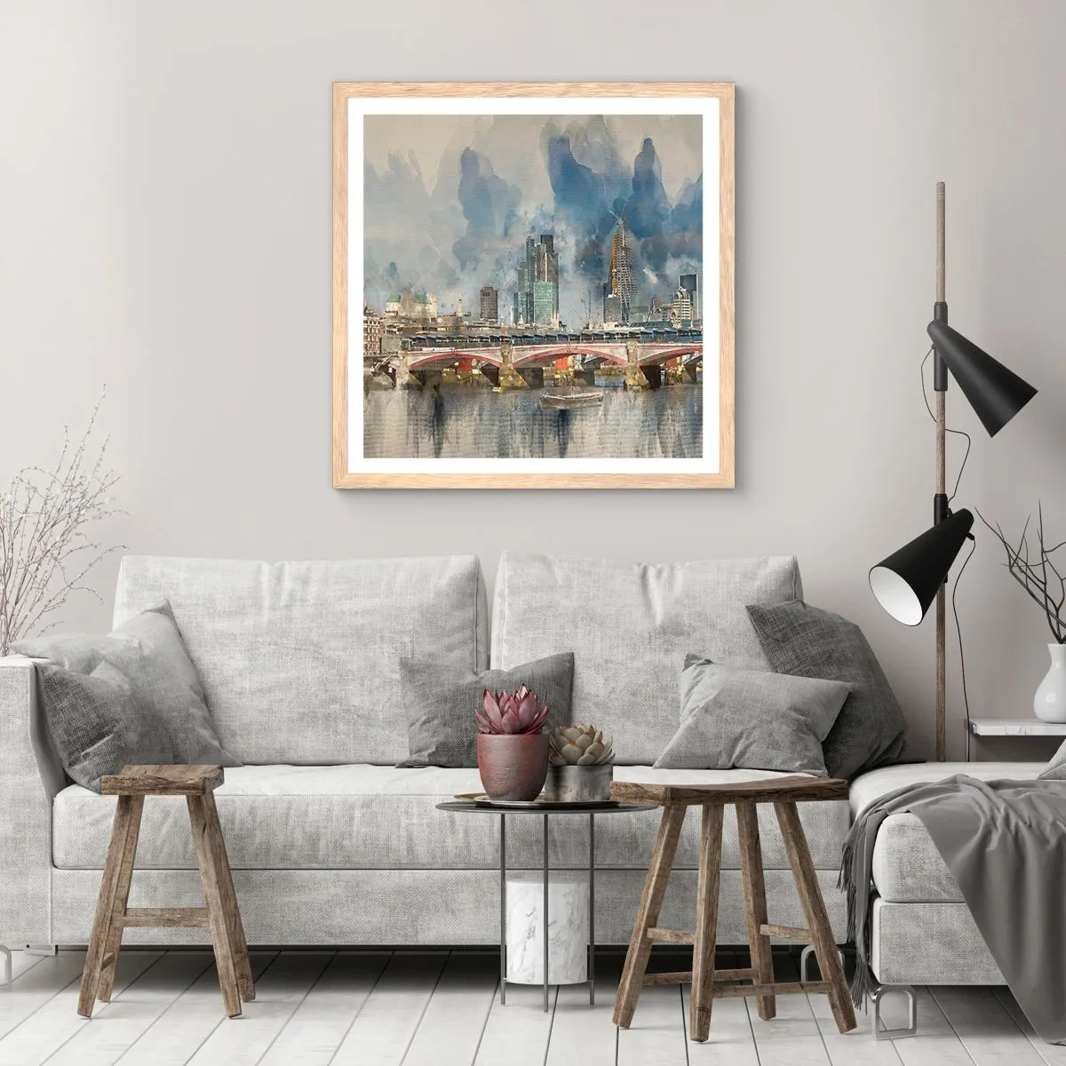 Affisch i ram av ljusek - London i hela sin prakt - 40x40 cm