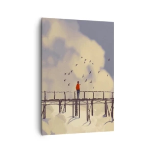 Canvastavla - Bild på duk - Blå saknad - 70x100 cm