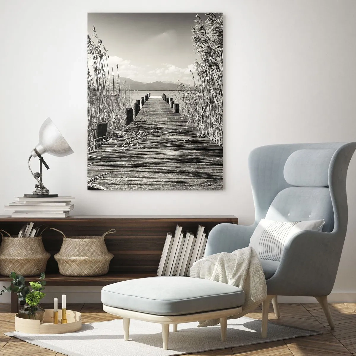 Glastavla - Bild på glas - I gräsets fristad - 50x70 cm