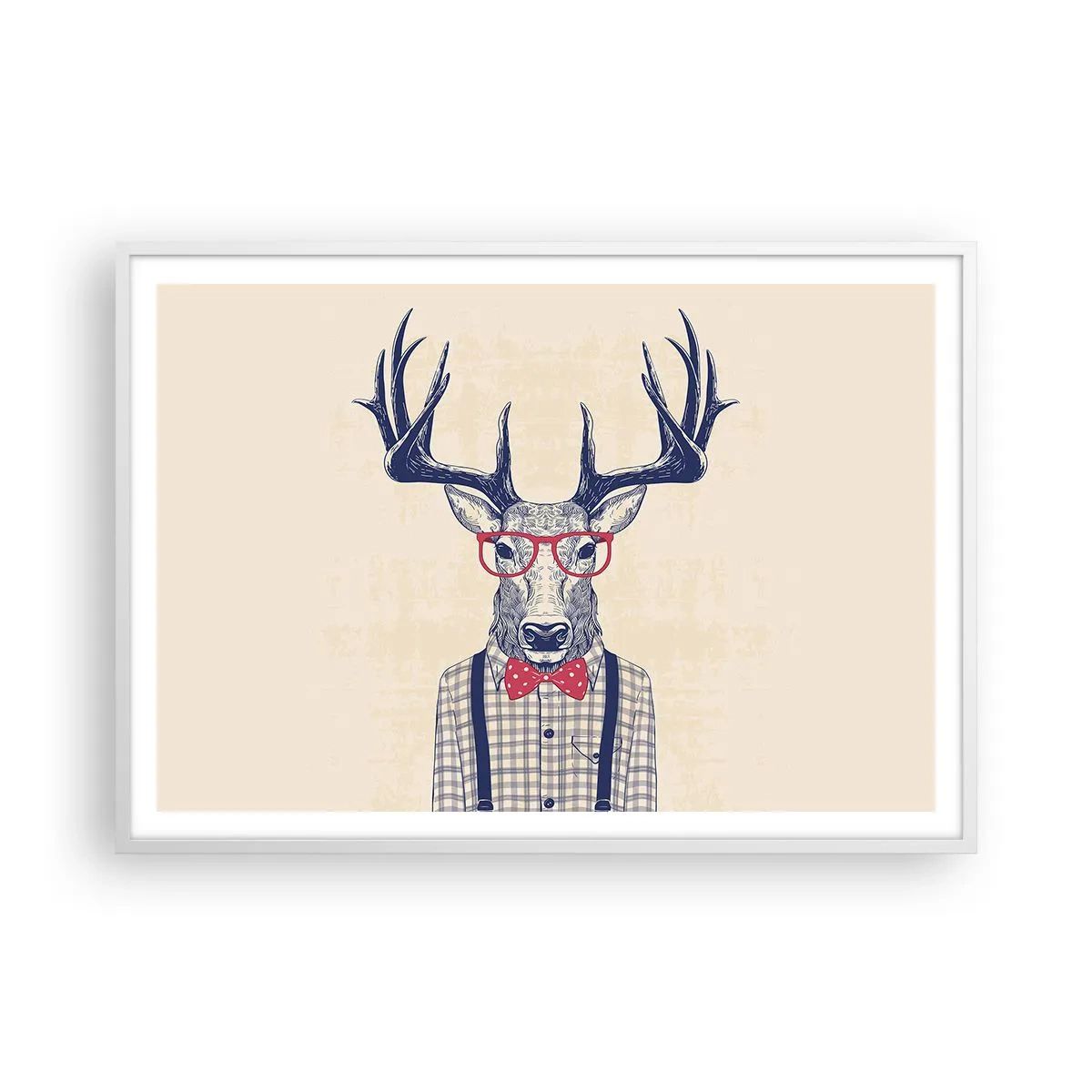 Affisch i vit ram - Rolig extravagans - 100x70 cm