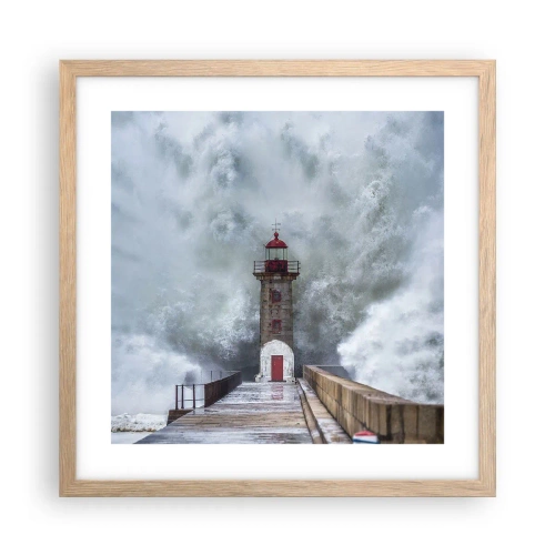 Affisch i ram av ljusek - Vattnets vrål, vindens skrik  - 40x40 cm