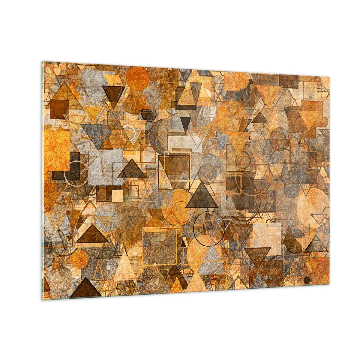 Glastavla - Bild på glas - Värld infattad i form - 100x70 cm