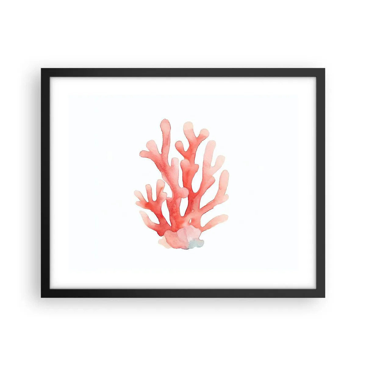 Affisch i svart ram - Korallfärgad korall - 50x40 cm
