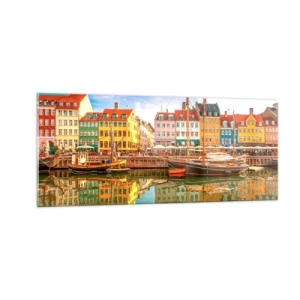 Glastavla - Bild på glas - Vid spegelklart vatten - 100x40 cm