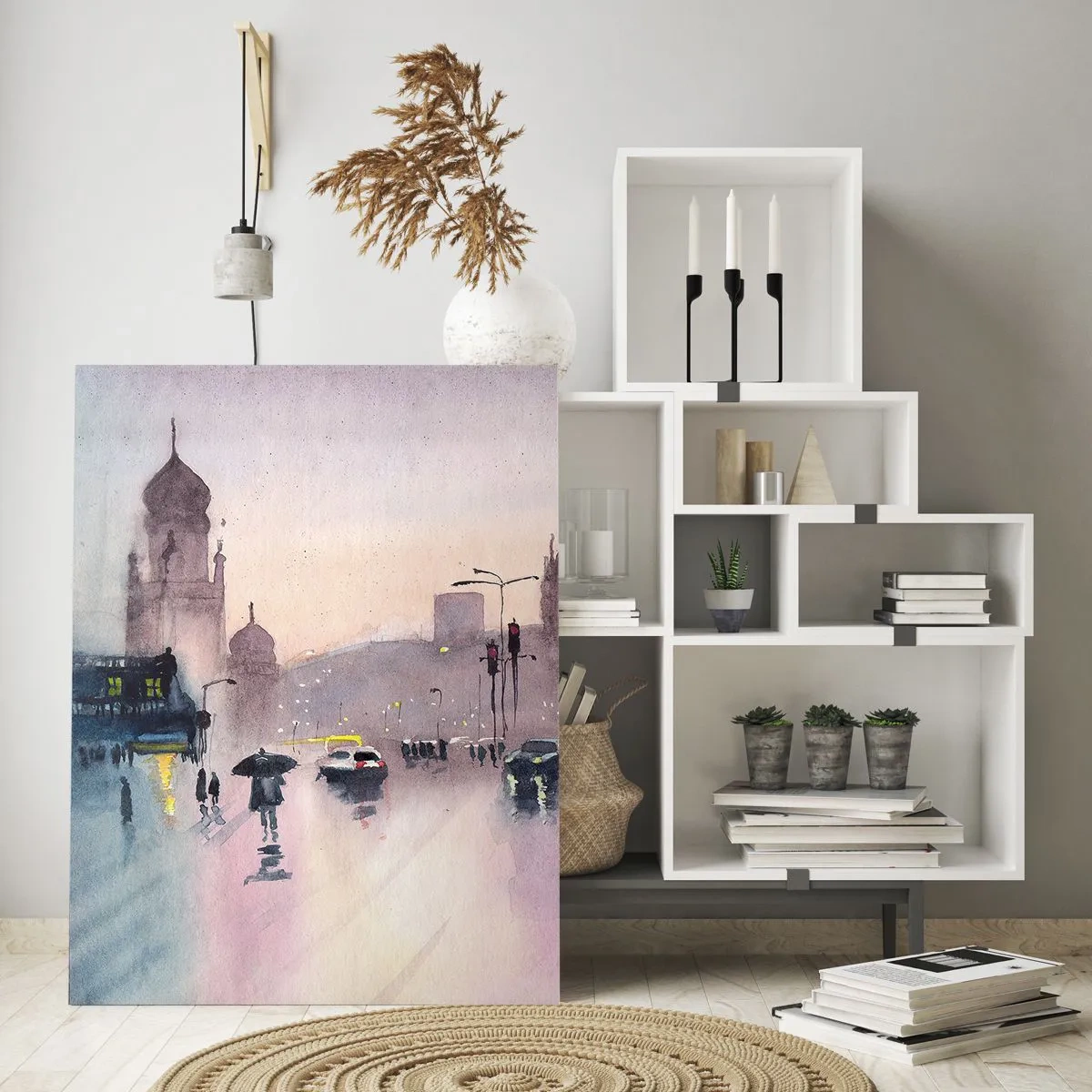 Glastavla - Bild på glas - I regnig dimma - 50x70 cm