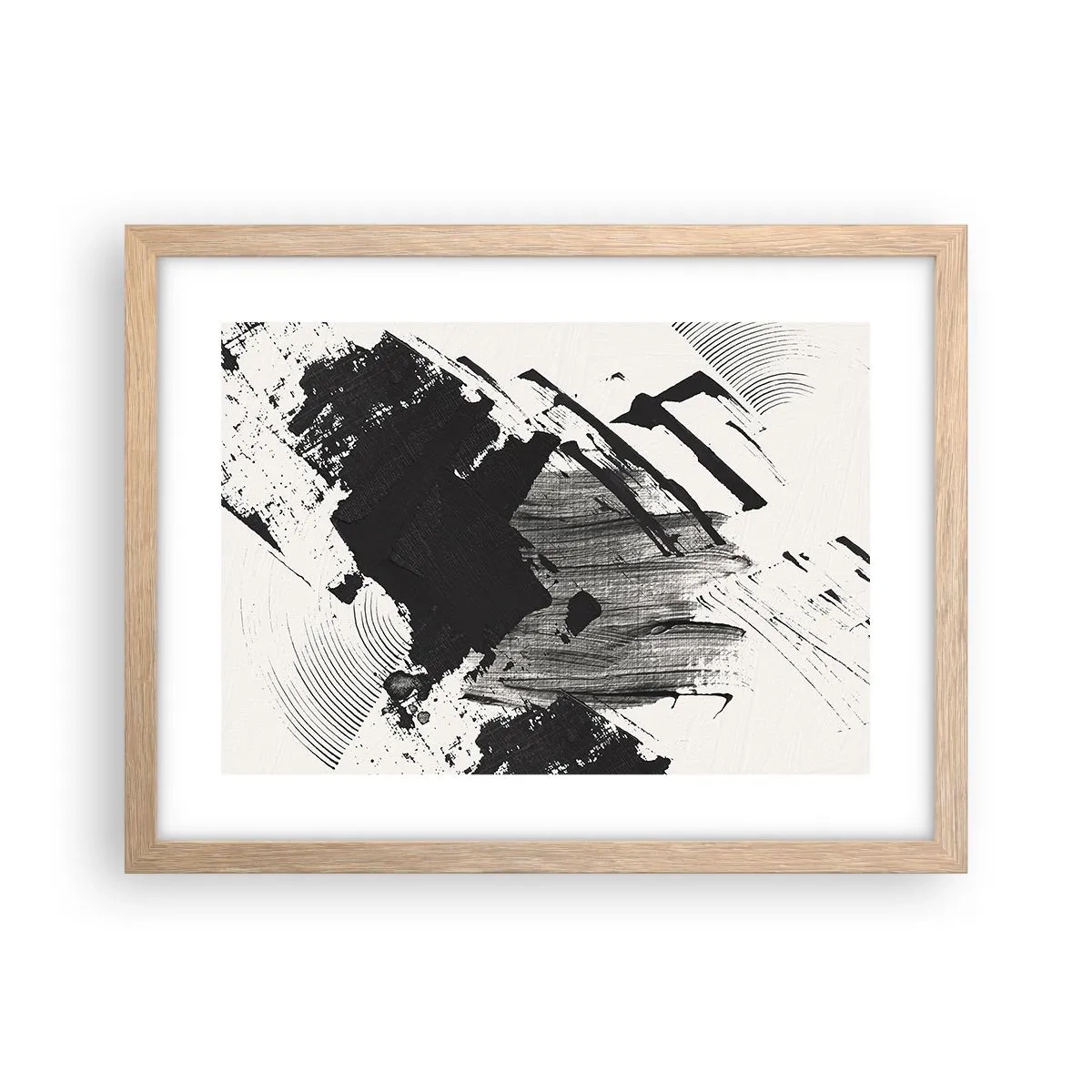 Affisch i ram av ljusek - Abstraktion - uttrycket av svart - 40x30 cm