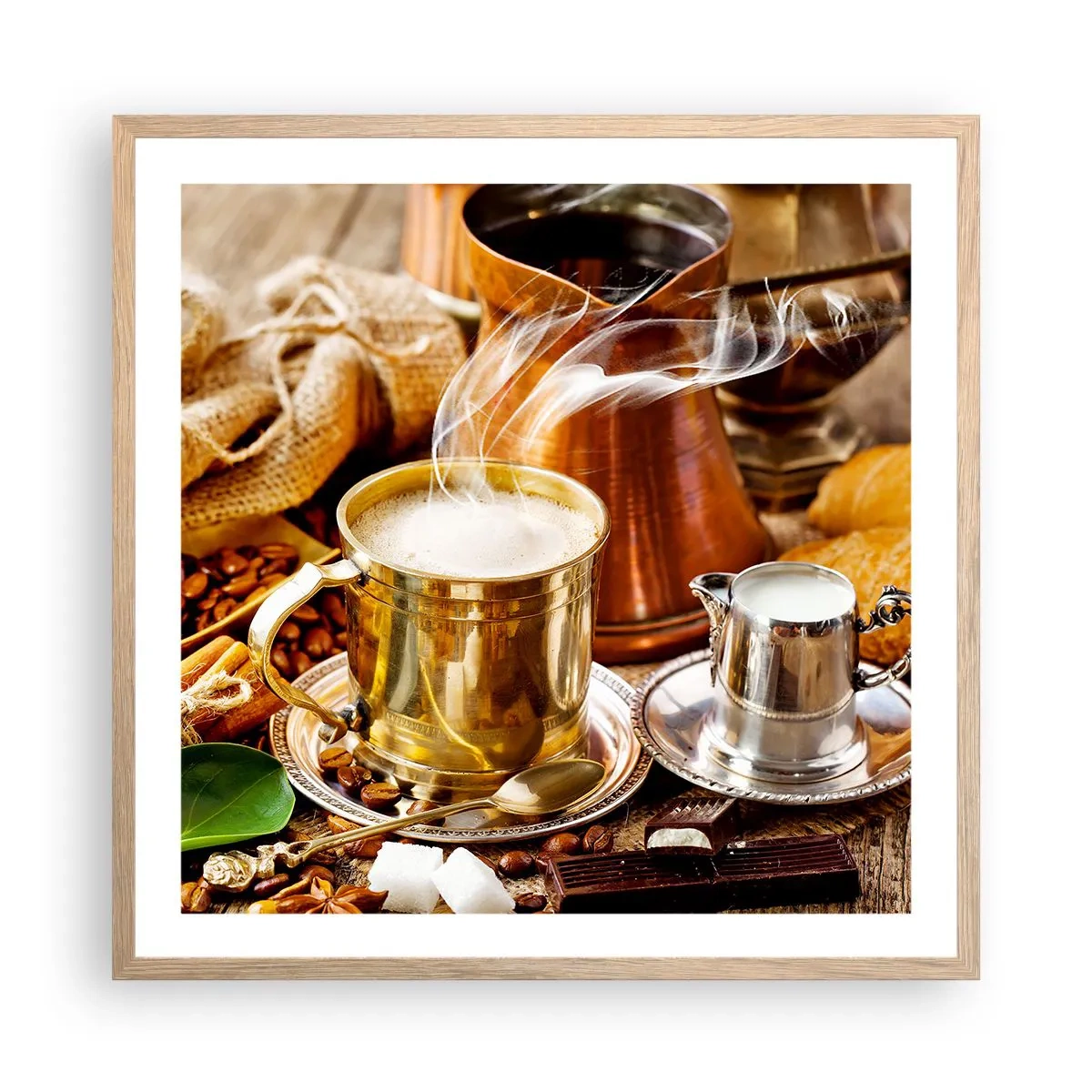 Affisch i ram av ljusek - Ha en trevlig dag! - 60x60 cm