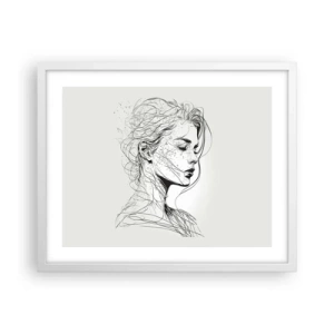 Affisch i vit ram - Porträtt i drömmar - 50x40 cm