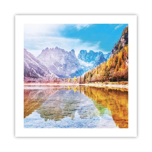 Affisch - Det är redan höst i fjällen - 50x50 cm