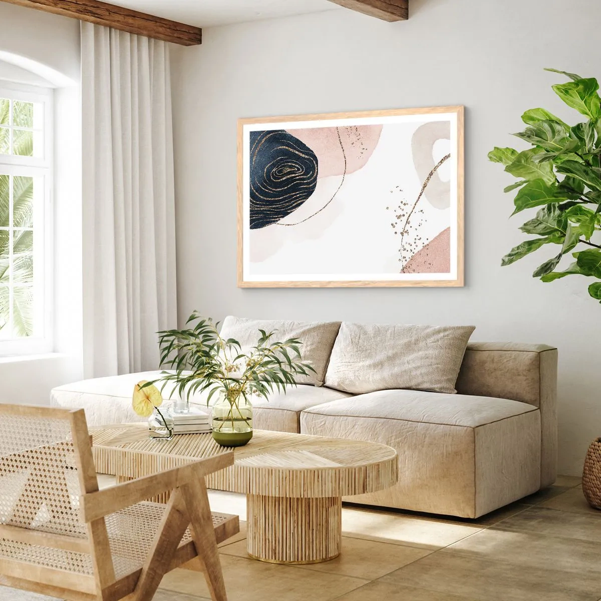 Affisch i ram av ljusek - Allt flyter - 40x30 cm