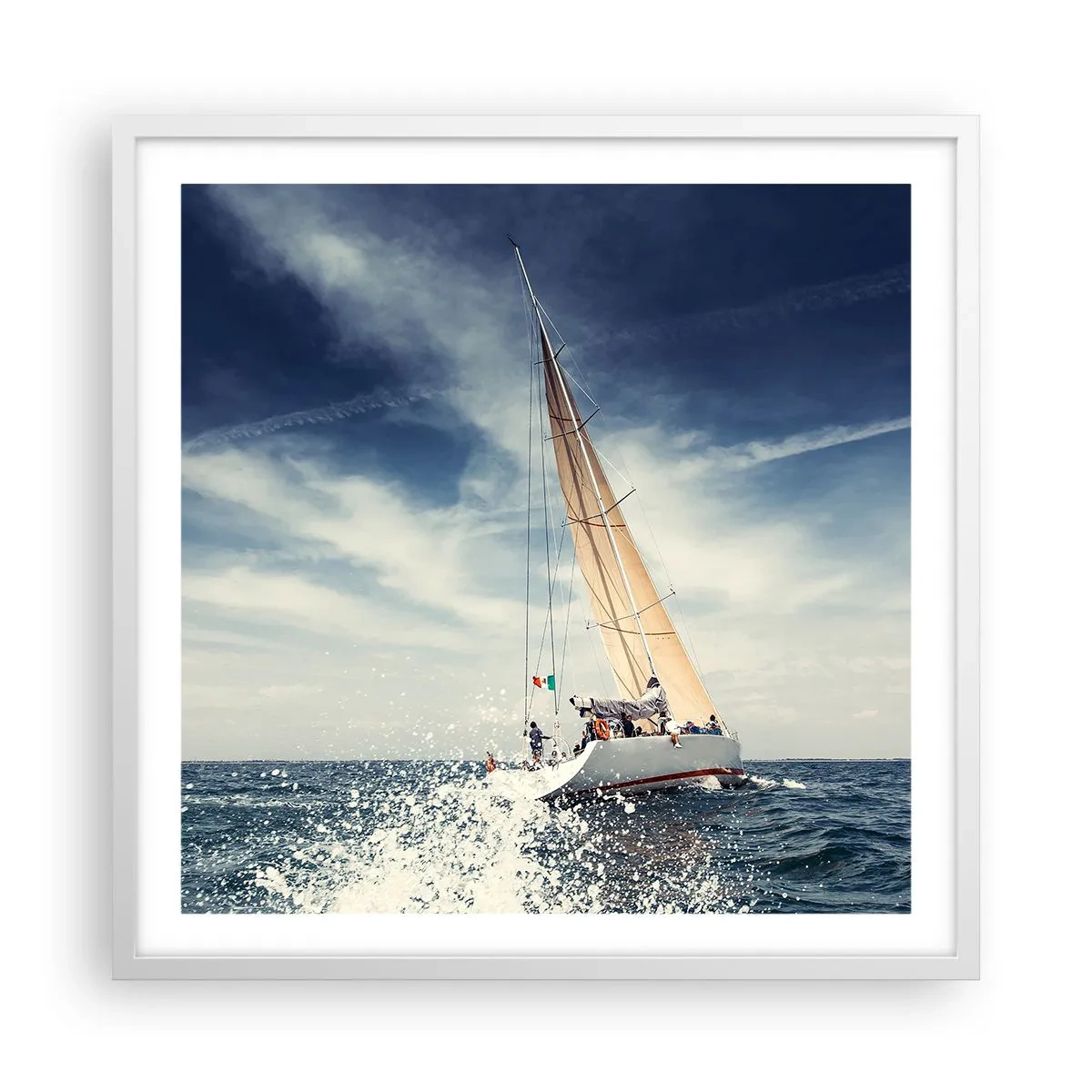 Affisch i vit ram - De hinner inte ikapp oss! - 60x60 cm