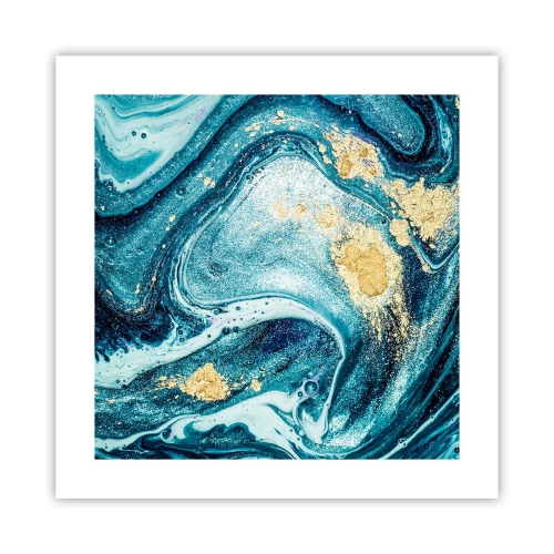 Affisch - Blå virvel - 40x40 cm