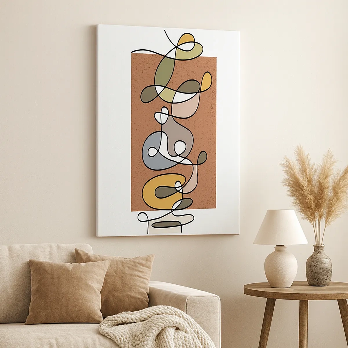 Canvastavla - Bild på duk - En abstraktion värd att le åt - 50x70 cm