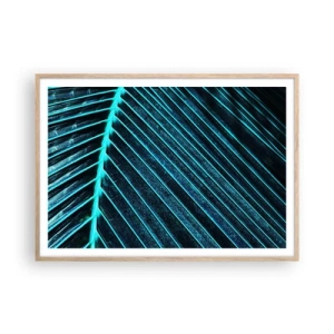 Affisch i ram av ljusek - Grön textur - 100x70 cm