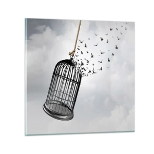 Glastavla - Bild på glas - Tro...Hopp...Frihet! - 50x50 cm