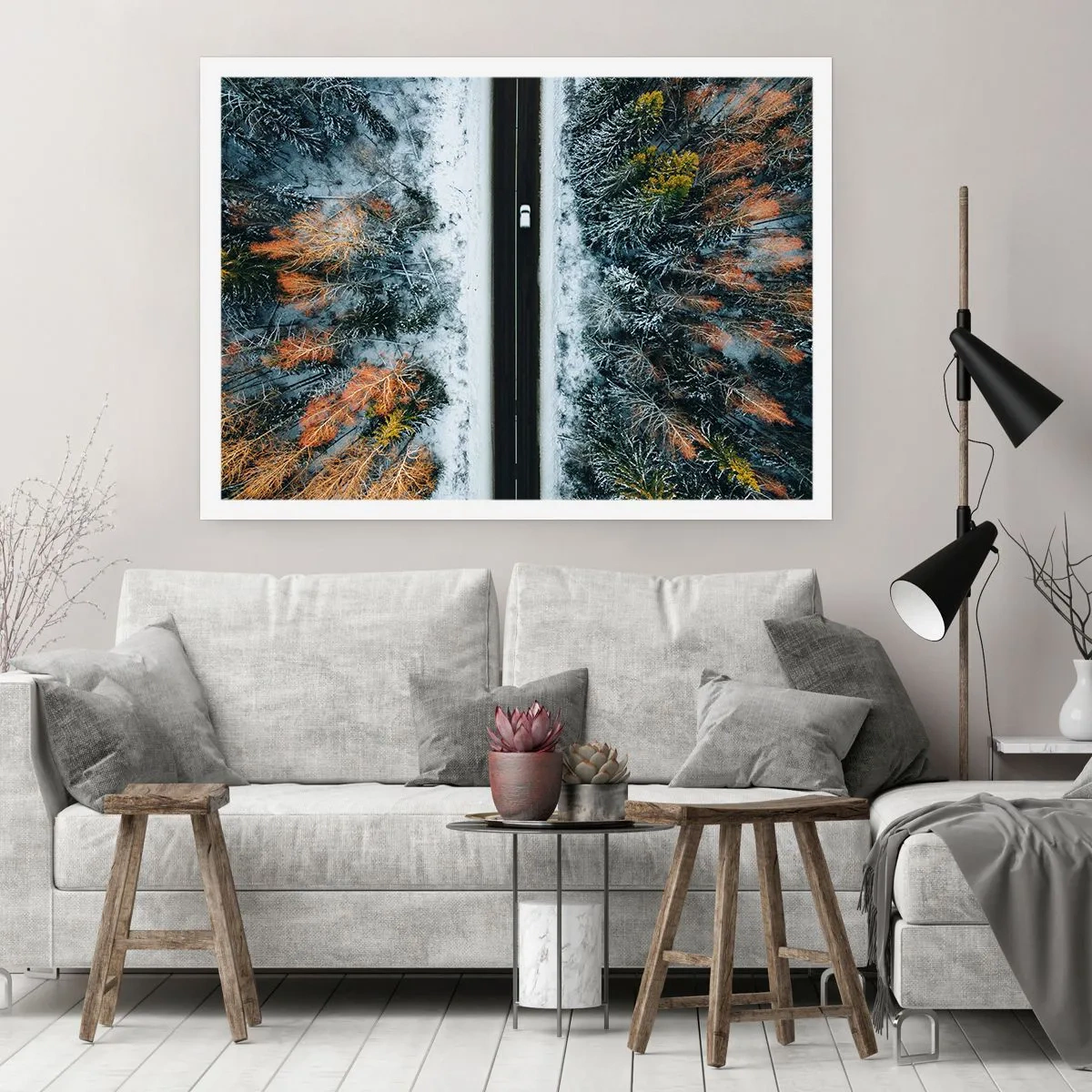 Affisch - Genom vinterskogen - 70x50 cm