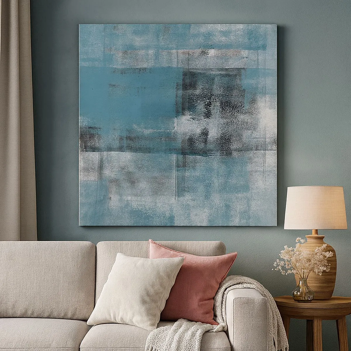 Canvastavla - Bild på duk - Vatten och luft - 30x30 cm