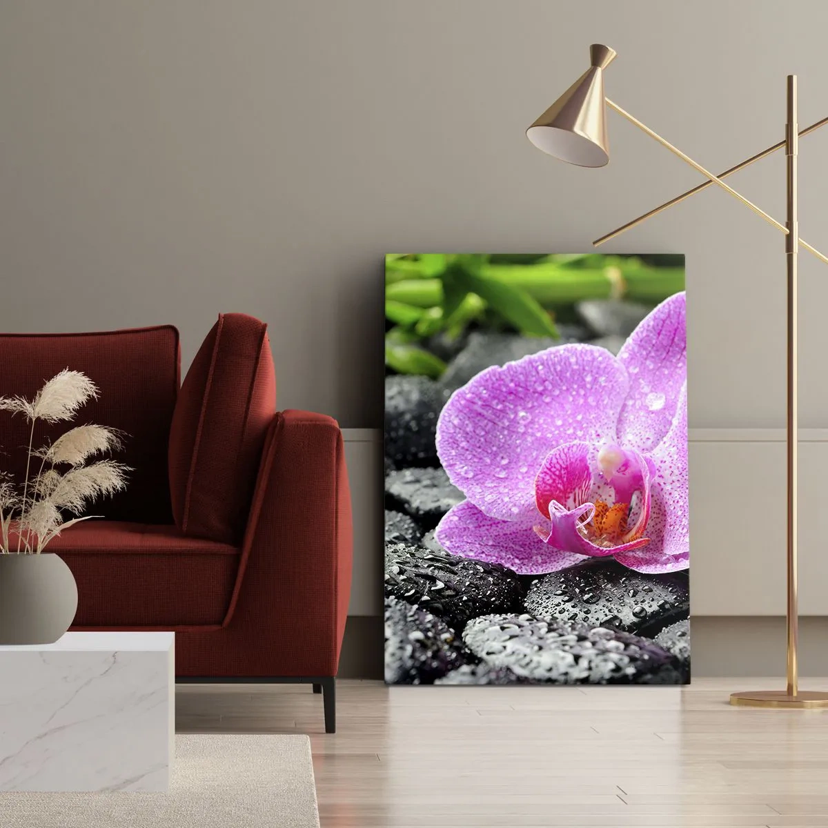 Canvastavla - Bild på duk - Som öppet hjärta - 45x80 cm