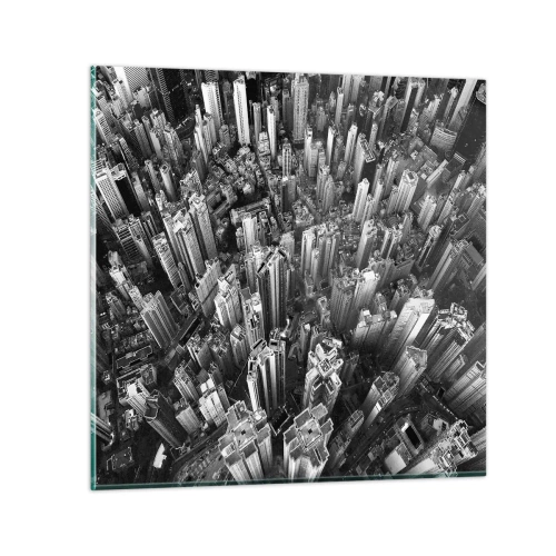 Glastavla - Bild på glas - Hela tiden högre och högre - 70x70 cm