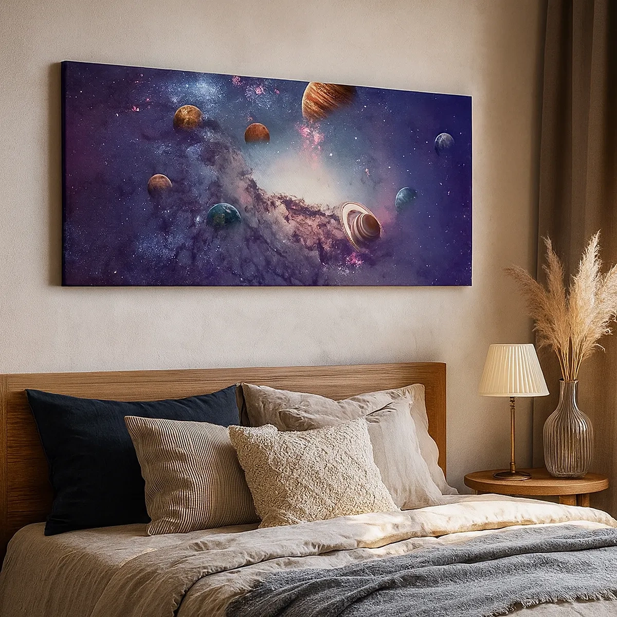 Canvastavla - Bild på duk - Sol- och danssystem - 30x30 cm