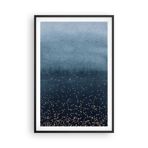 Affisch i svart ram - Komposition – blåa faser - 61x91 cm