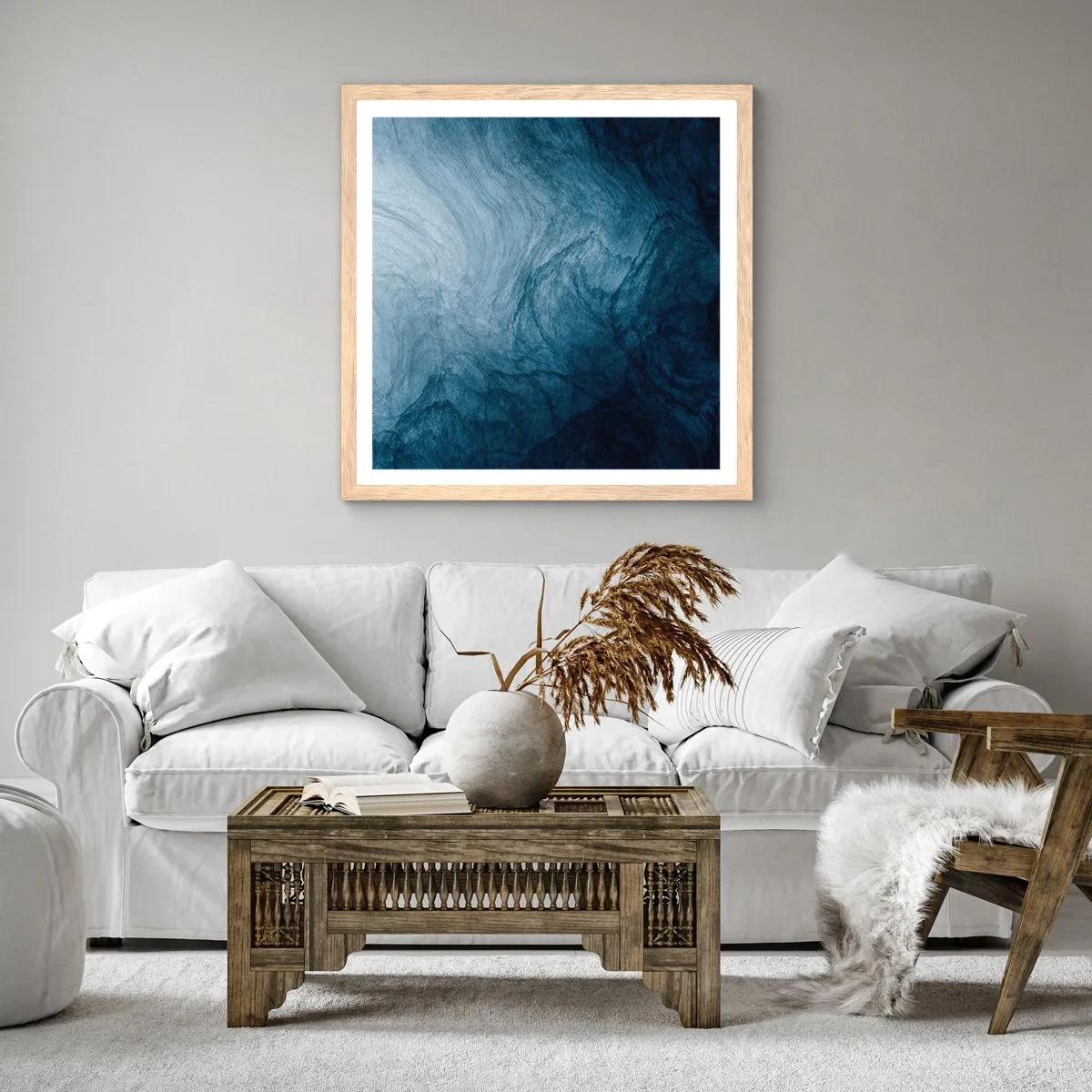 Affisch i ram av ljusek - Nå djupt in - 50x50 cm