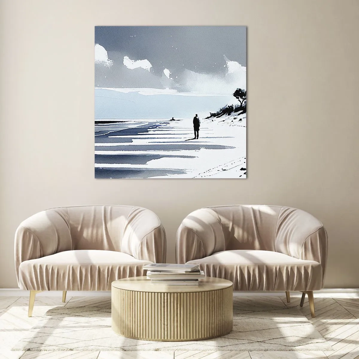 Glastavla - Bild på glas - Ensam - 30x30 cm